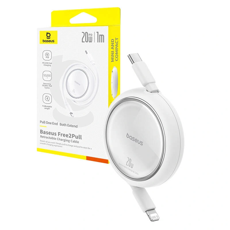 Baseus Free2Pull USB-C / Lightning cable 20W 1m (white)