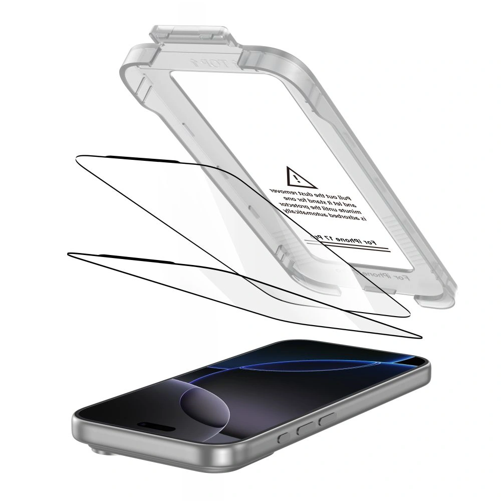 Tech-Protect Quick Set+ tempered glass for Apple iPhone 17 Pro Black [2 PACK]