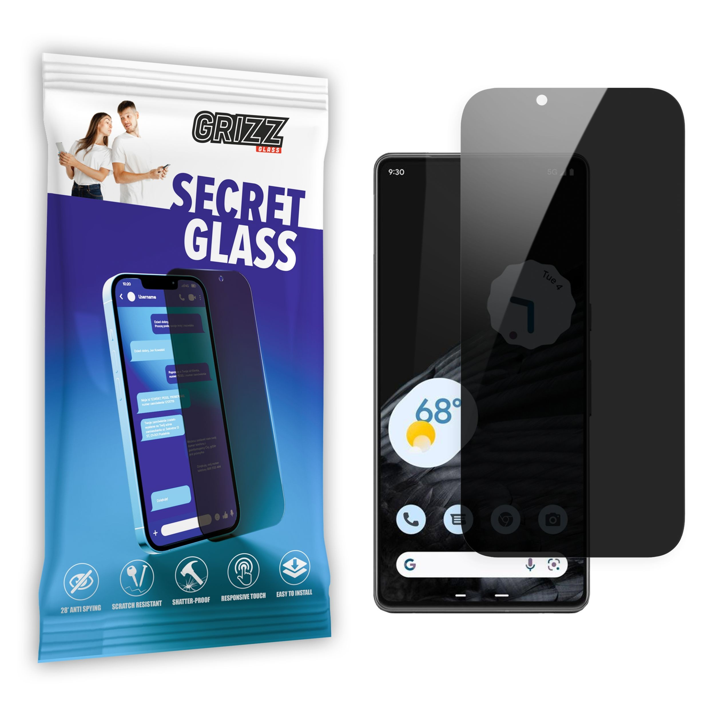 GrizzGlass SecretGlass Google Pixel 5A 5G