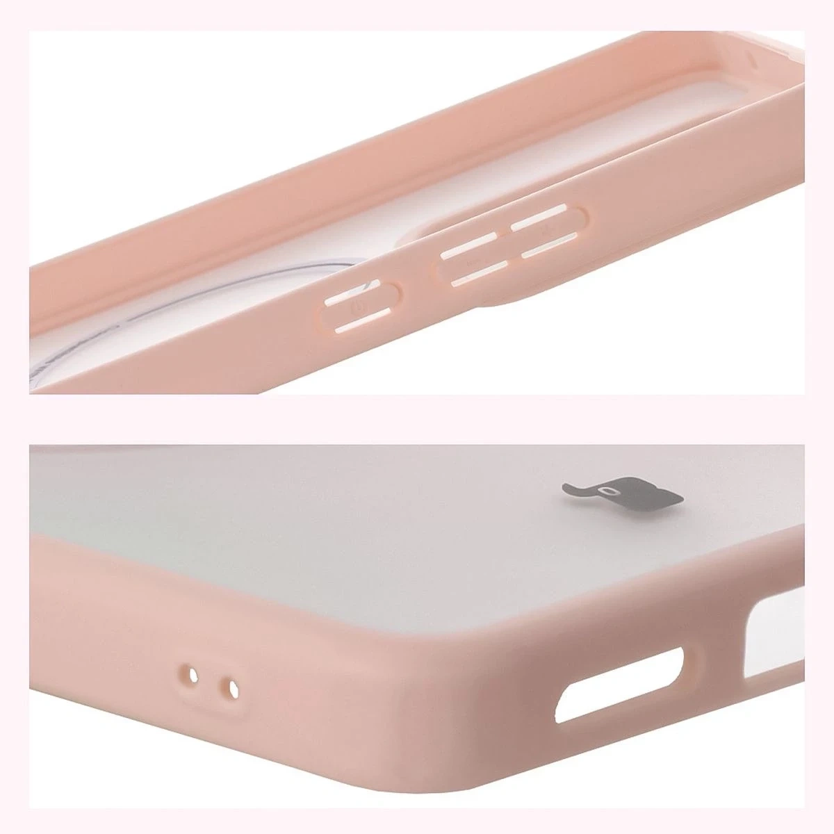 Etui z pierścieniem magnetycznym Bizon Case MatteO do Realme GT 7 / 7T przydymione-różowe