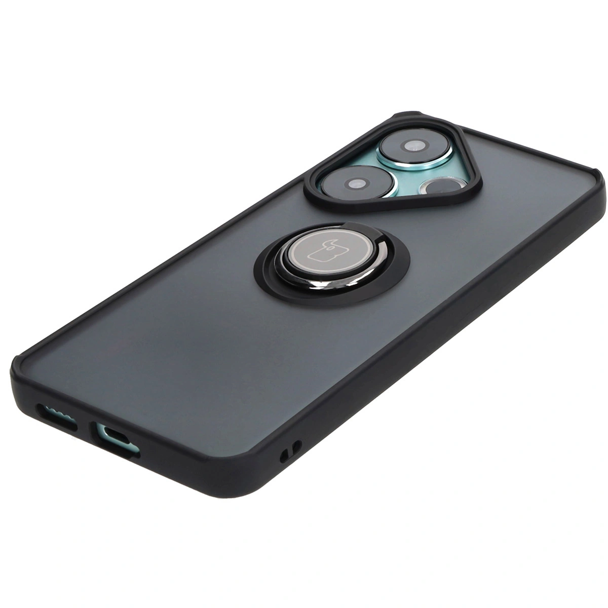Bizon Case Hybrid Ring Xiaomi Poco F6 smoky with a black frame