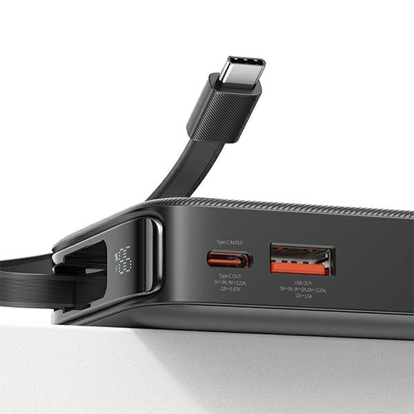 USAMS 10000mAh powerbank PD 20W Fast Charge XY Series + USB-C cable black