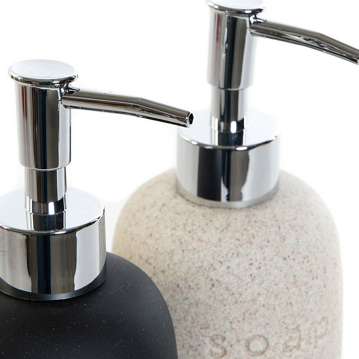 Soap Dispenser DKD Home Decor 8 x 8 x 18 cm PVC Stoneware Scandinavian (2 Units)