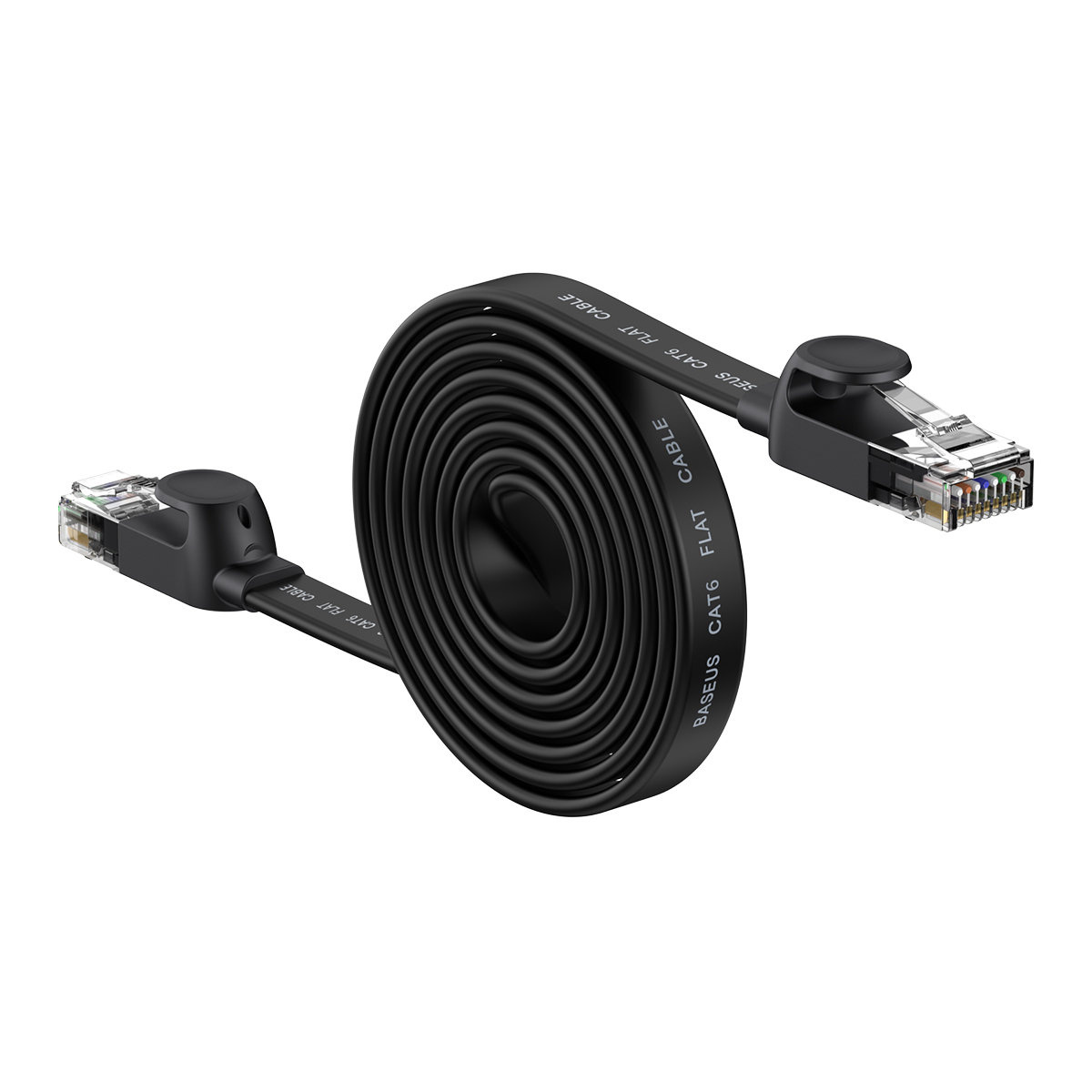 Baseus Speed Six Flat Ethernet Cable RJ45 1000Mbps 2m black