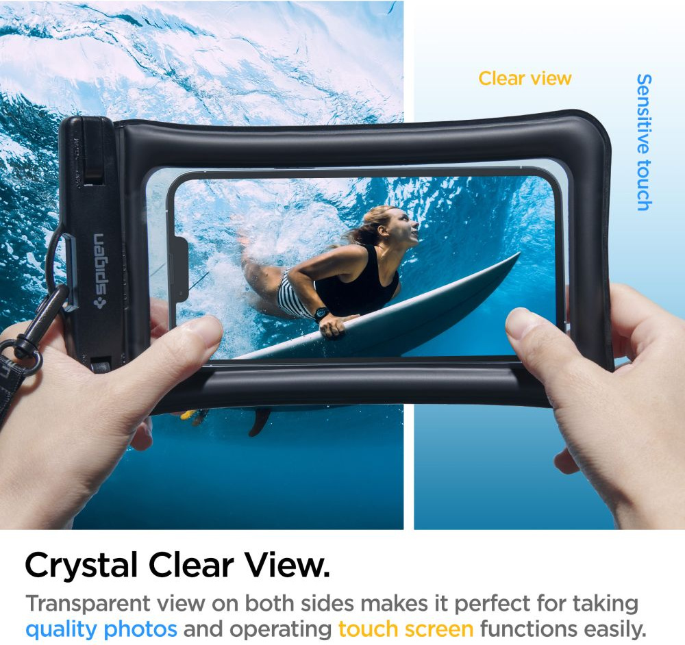 Uniwersalne wodoszczelne etui Spigen A610 Universal Waterproof Float Case Black [2 PACK]