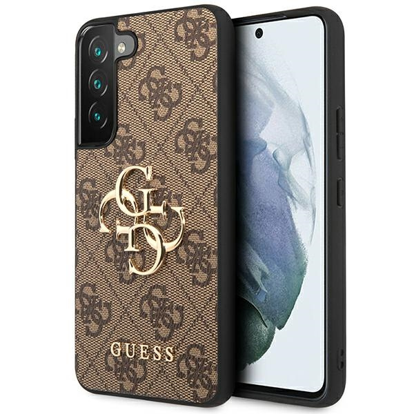 Guess GUHCS23S4GMGBR Samsung Galaxy S23 brown hardcase 4G Big Metal Logo