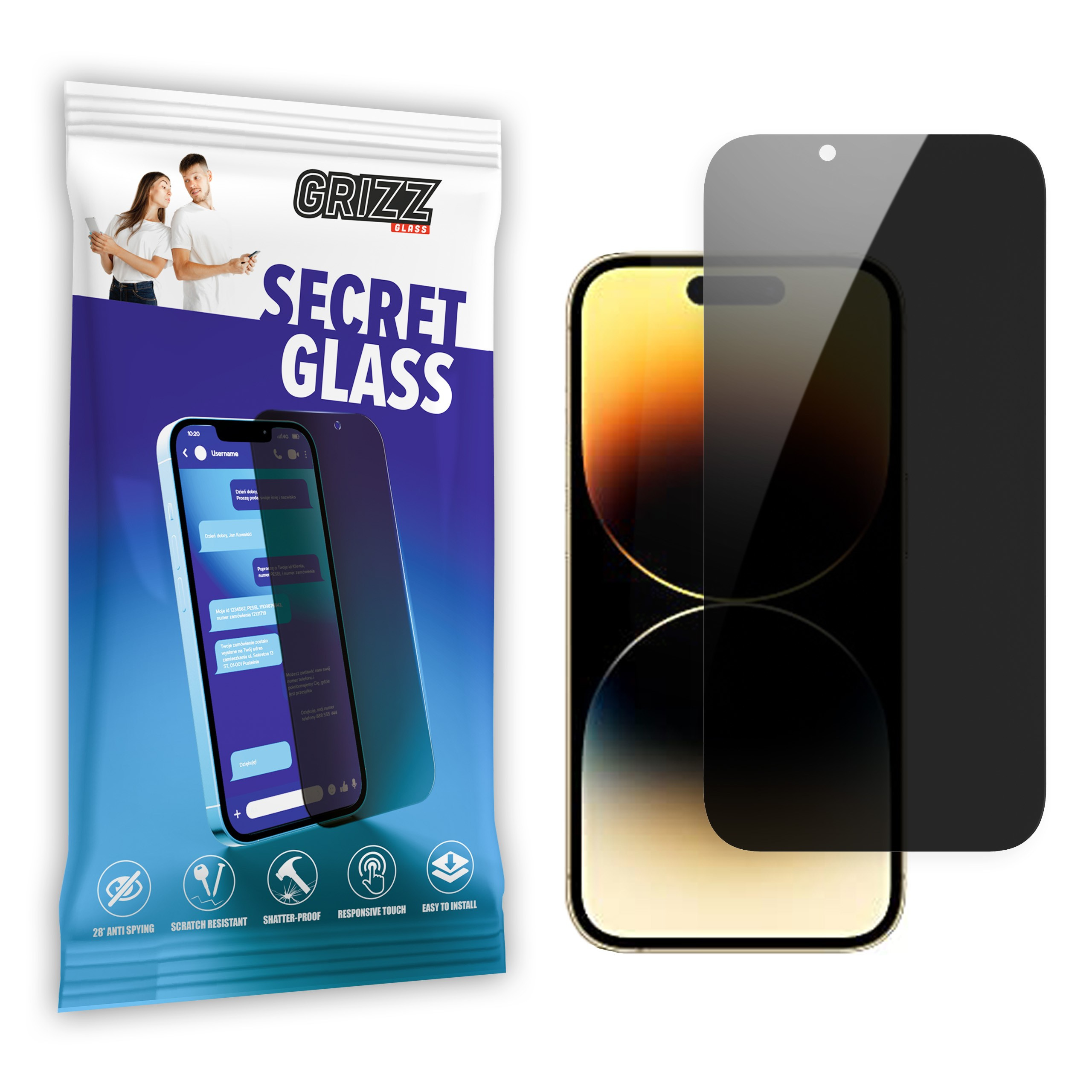 GrizzGlass SecretGlass Apple iPhone 14 Pro Max