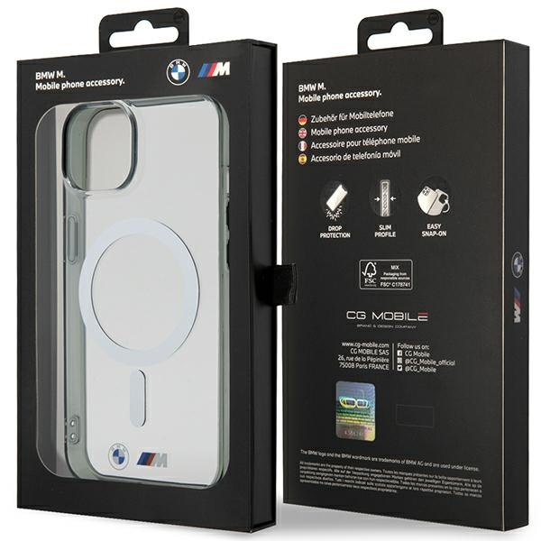 BMW BMHMP14MHCRS Apple iPhone 14 Plus transparent hardcase Silver Ring MagSafe