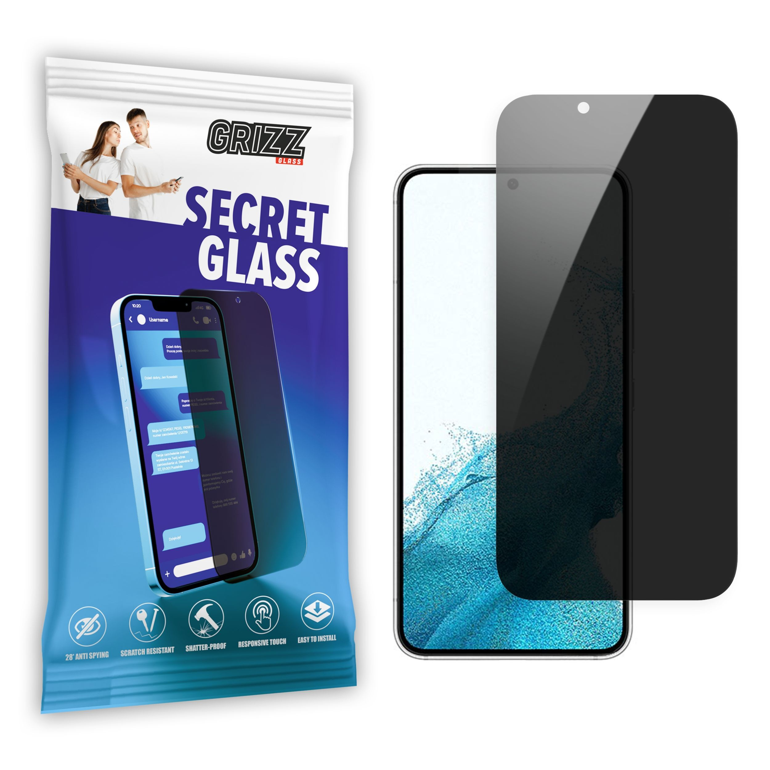 GrizzGlass SecretGlass Samsung Galaxy S22 Plus
