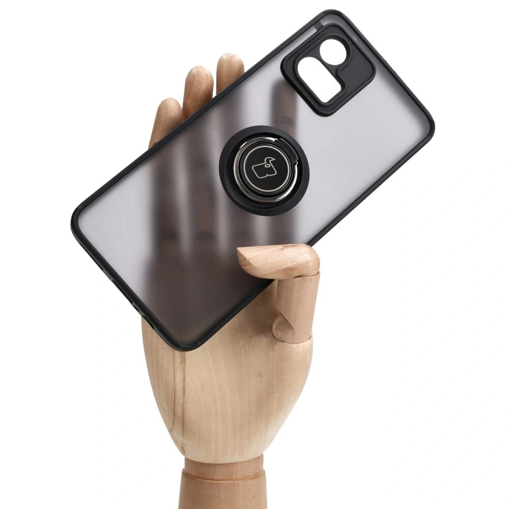 Bizon Case Hybrid Ring Motorola Moto G72 smoky with a black frame