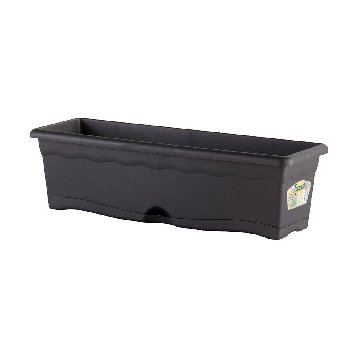 Planter with Dish Plastiken Anthracite polypropylene (80 x 20 cm)