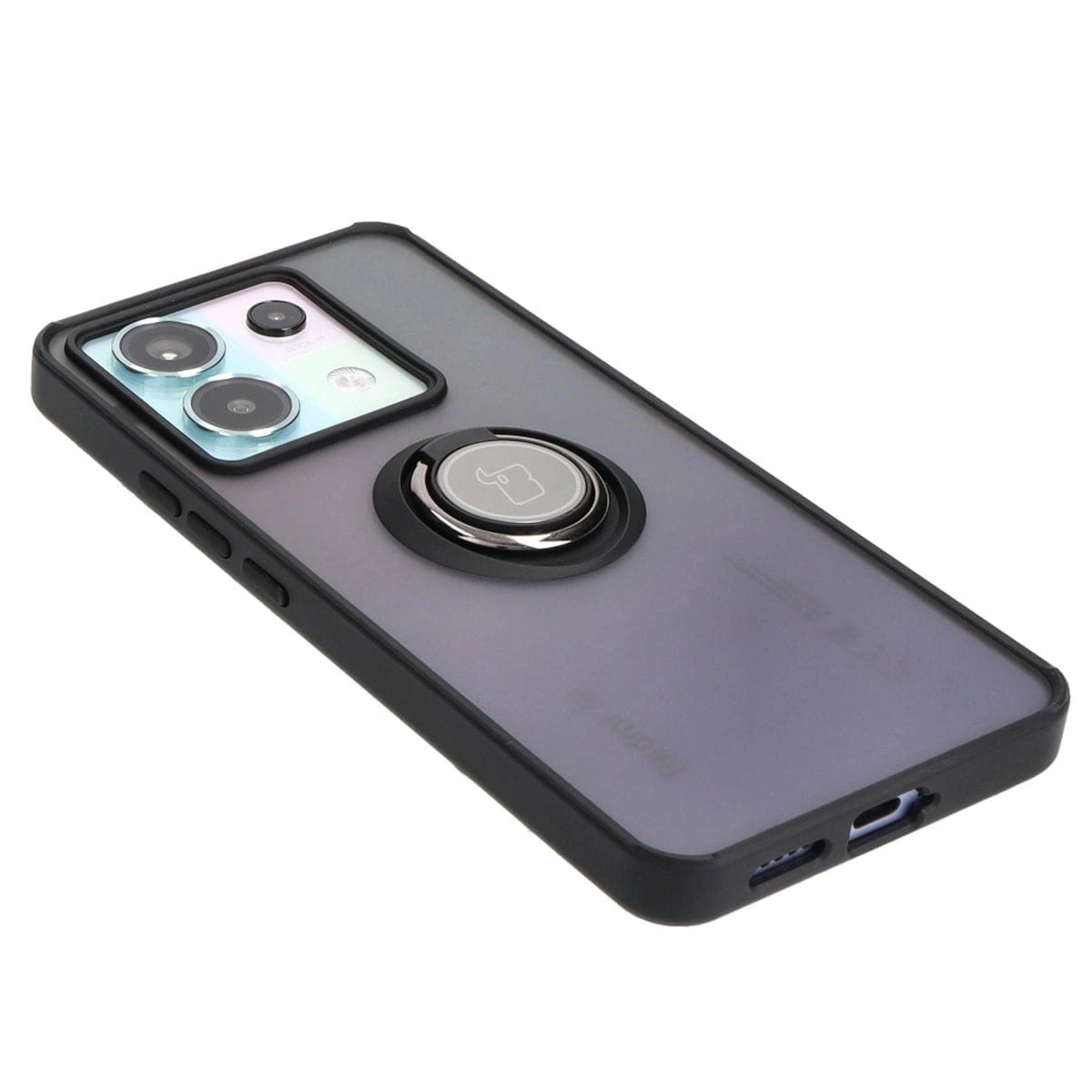 Bizon Case Hybrid Ring Xiaomi Poco X6 / Xiaomi Redmi Note 13 Pro 5G smoky with a black frame
