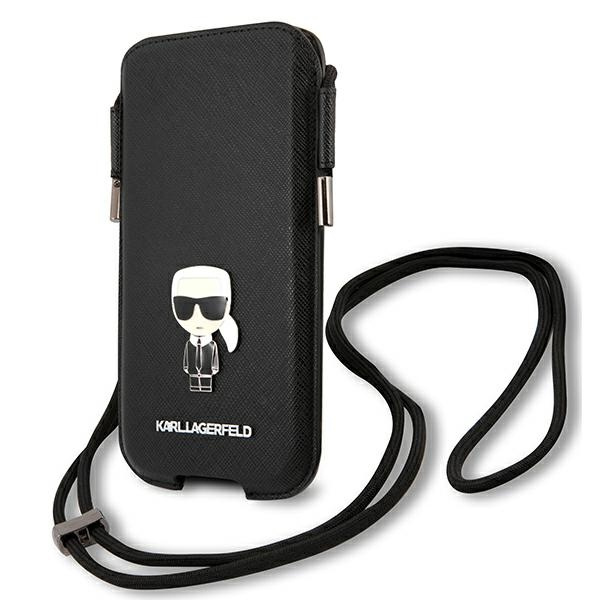 Karl Lagerfeld KLHCP12MOPHKMK 6.1 inch black hardcase Saffiano Ikonik