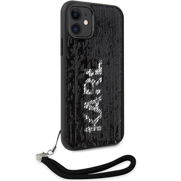 Karl Lagerfeld KLHCN61PSQRKS Apple iPhone 11/XR silver hardcase Sequins Cord