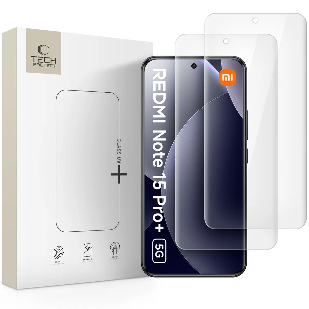 Szkło hartowane Tech-Protect Glass Uv+ do Xiaomi Redmi Note 15 Pro+ Plus 5G Clear [2 PACK]