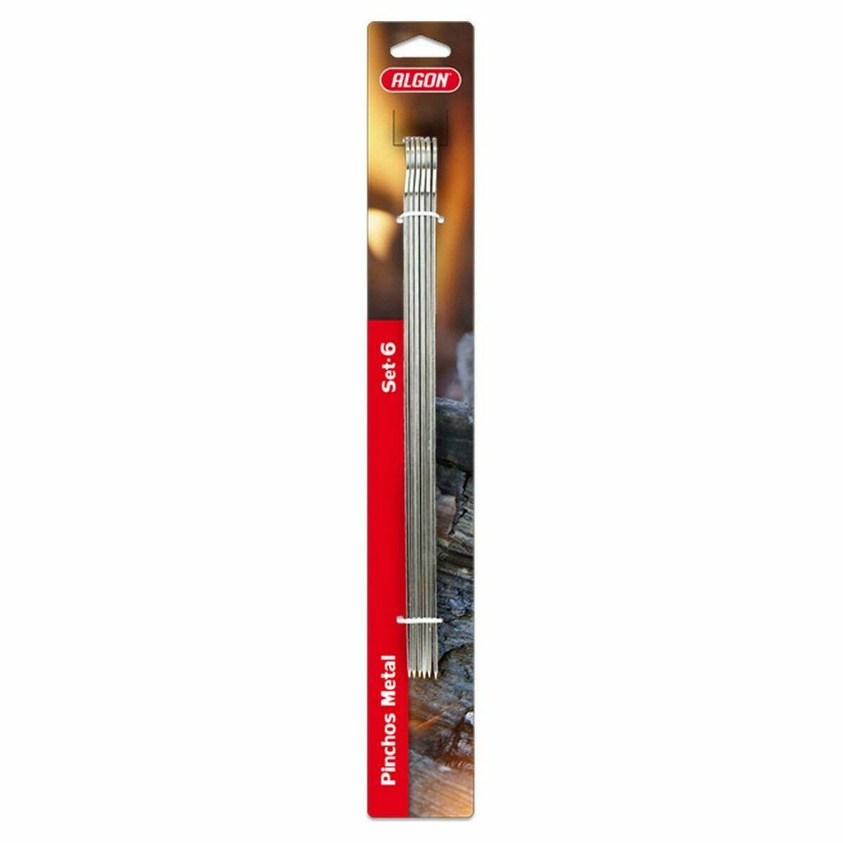 Barbecue Skewer Set Algon Metal 24 Units (6 Pieces) (35 x 2,5 mm)