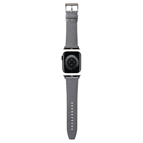 Karl Lagerfeld KLAWMSAKLHPG Apple Watch 4/5/6/7/SE/8/9 40/41mm strap Saffiano Monogram silver