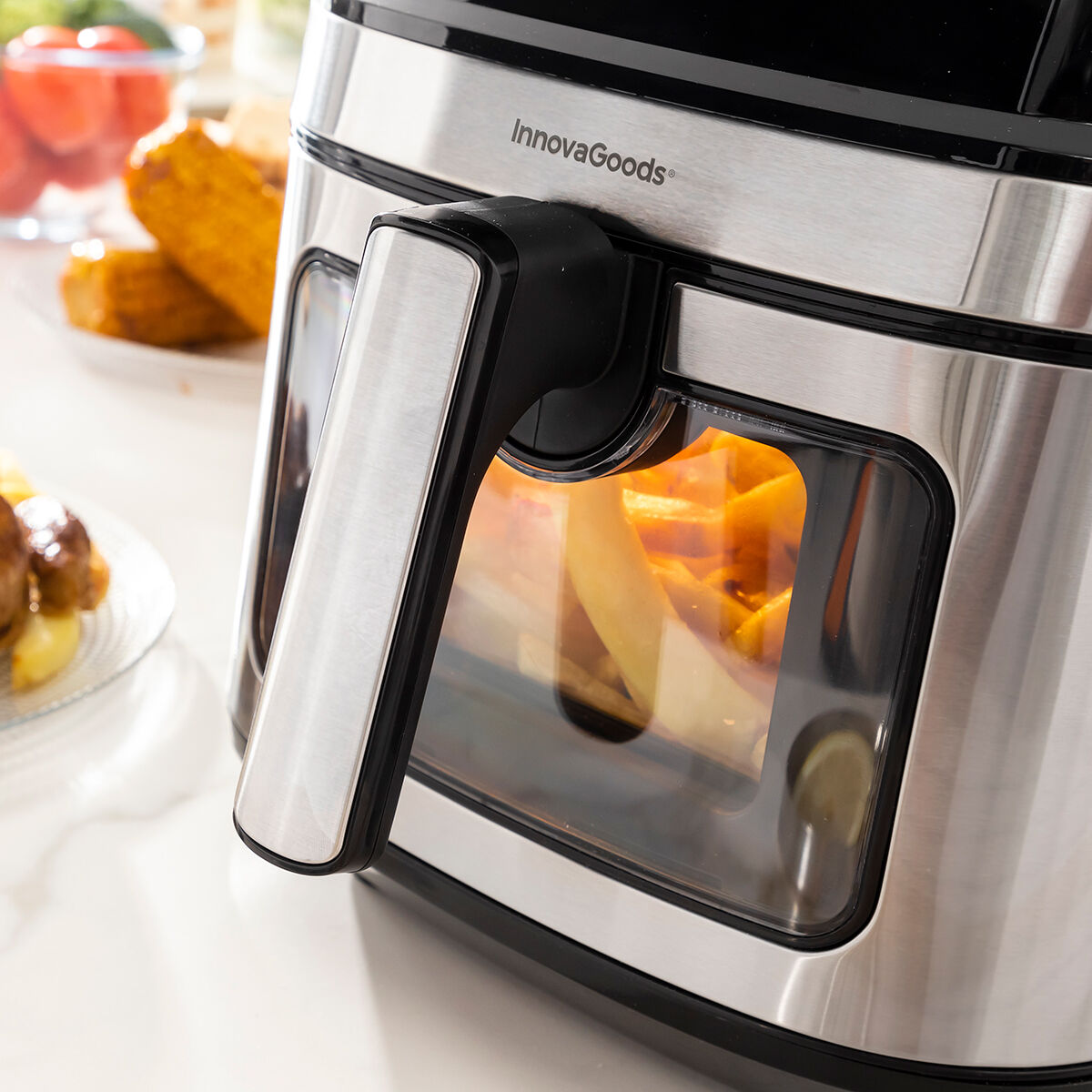 No-Oil Fryer InnovaGoods Fryinn View 6500 Black Stainless steel 1700 W 6,5 L No-Oil Fryer InnovaGoods Fryinn View 6500 Black Stainless steel 1700 W 6,5 L