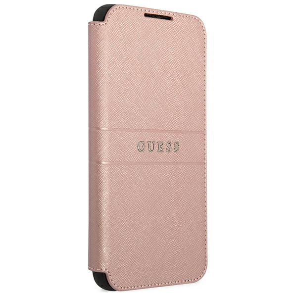 Guess GUBKS22MPSASBPI Samsung Galaxy S22+ Plus pink book Saffiano Stripes