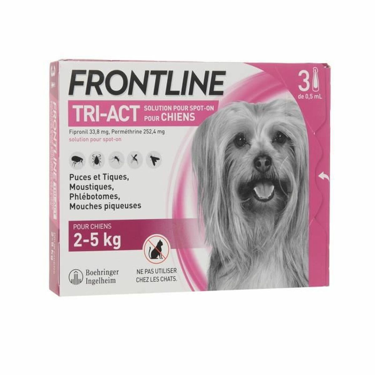 Pipette for Dogs Frontline Tri-Act 2-5 Kg 3 Units