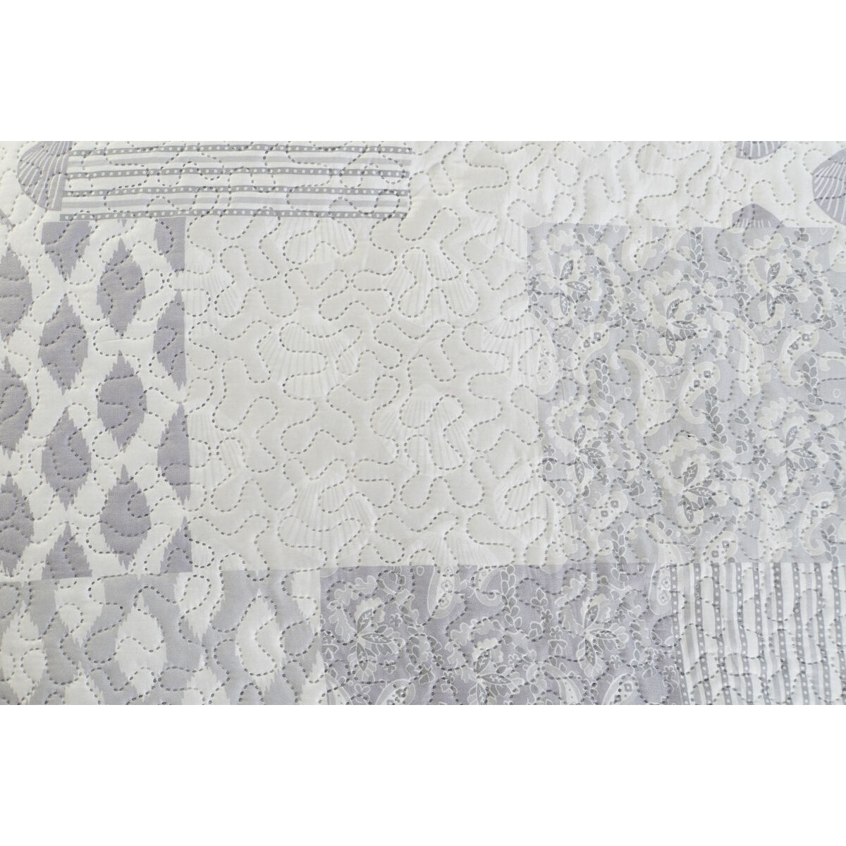 Bedspread (quilt) DKD Home Decor Beige Grey Super king 270 x 270 x 1 cm