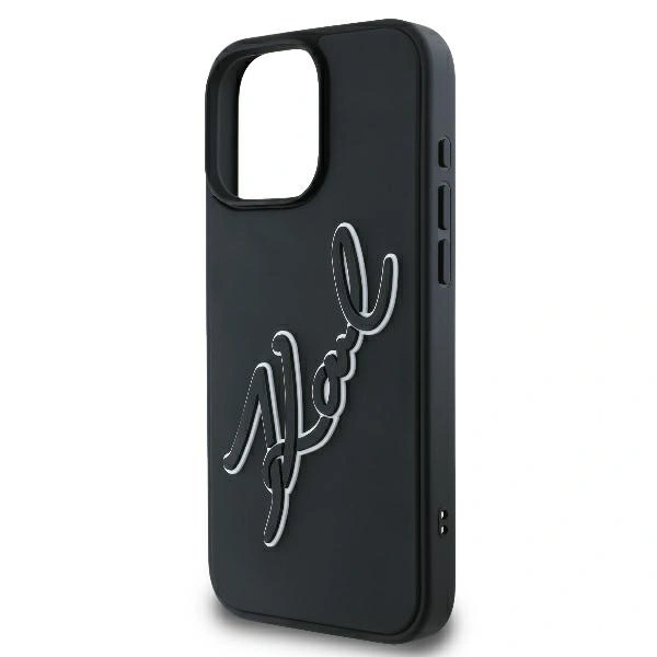 Karl Lagerfeld KLHCP16L3DRKSDLK Apple iPhone 16 Pro hardcase 3D Rubber Bicolor Signature black