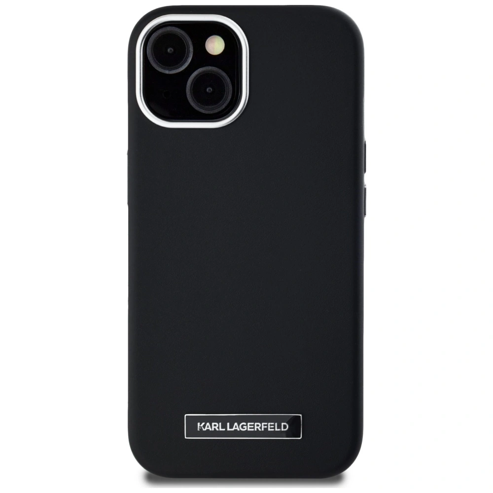 Etui Karl Lagerfeld FW Metal Plate MagSafe do Apple iPhone 15 czarny