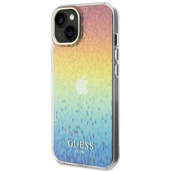 Guess GUHCP15SHDECMI Apple iPhone 15 hardcase IML Faceted Mirror Disco Iridescent multicolor