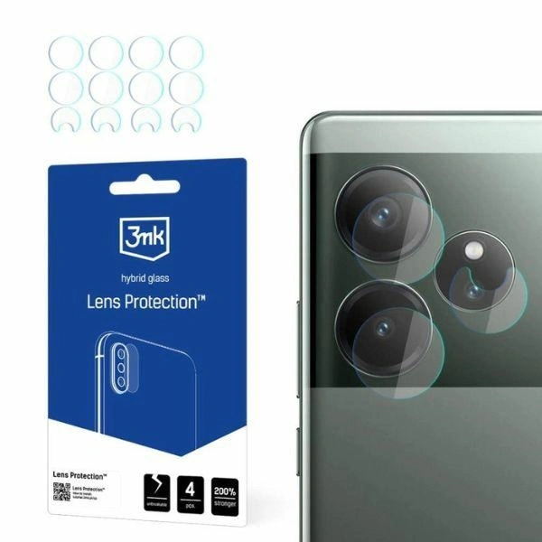 Hybrid glass for camera lens 3MK Lens Protect Realme GT 6T [4 PACK]