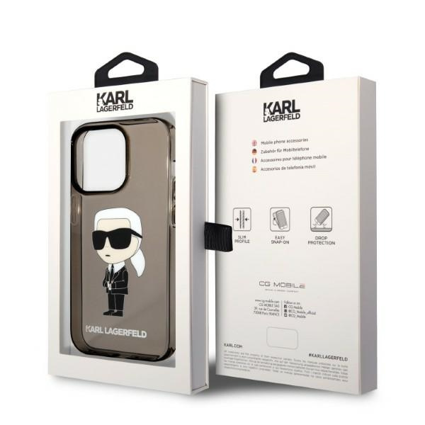 Karl Lagerfeld KLHCP14LHNIKTCK Apple iPhone 14 Pro black hardcase Ikonik Karl Lagerfeld
