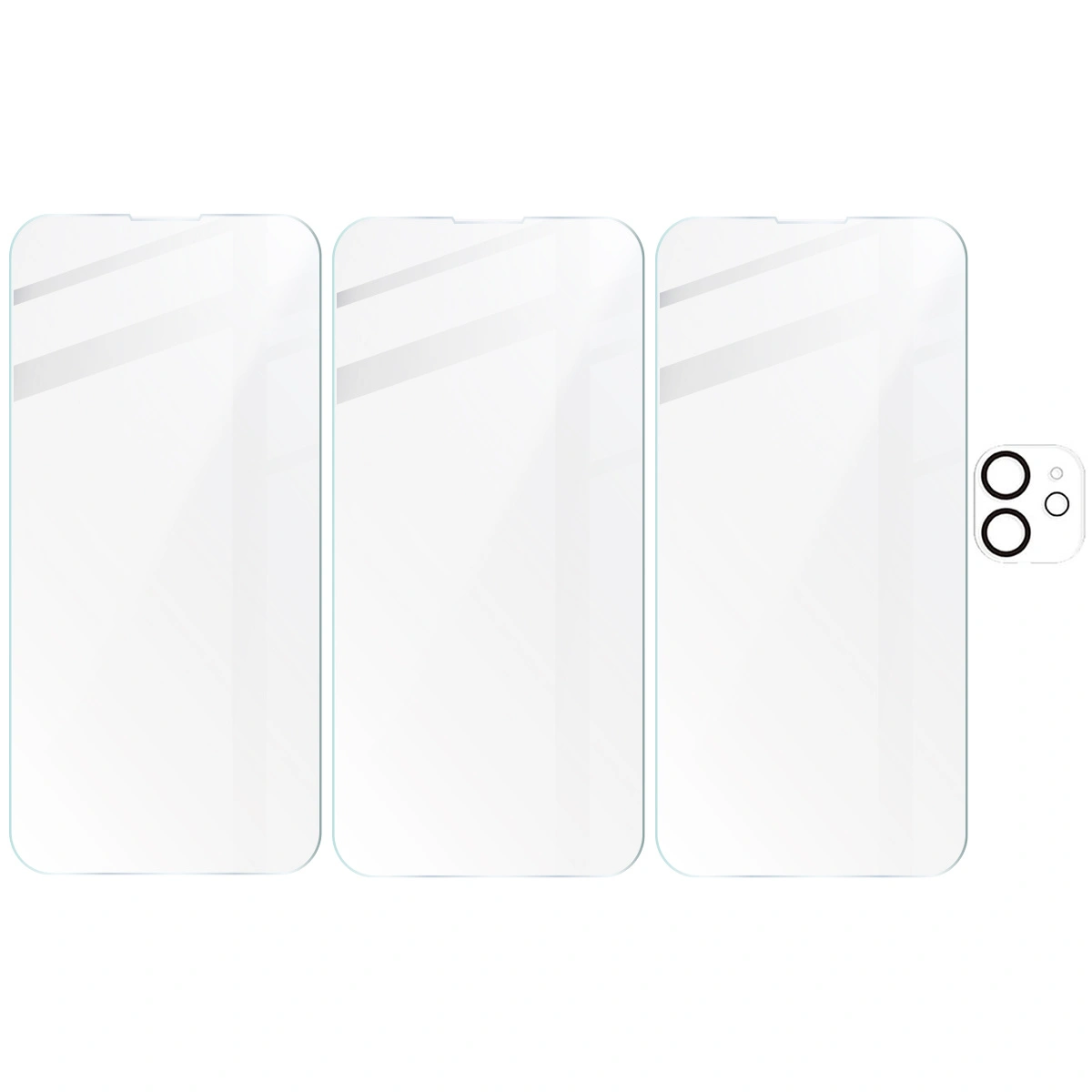 BIZON Clear 3x screen glass + camera glass Apple iPhone 12