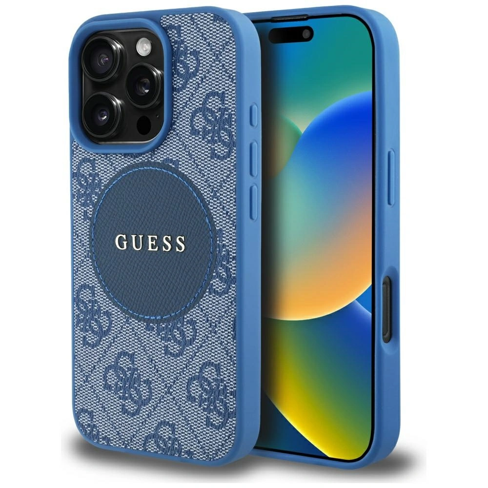 Guess 4G Circle Classic Logo MagSafe Apple iPhone 16 Pro blue