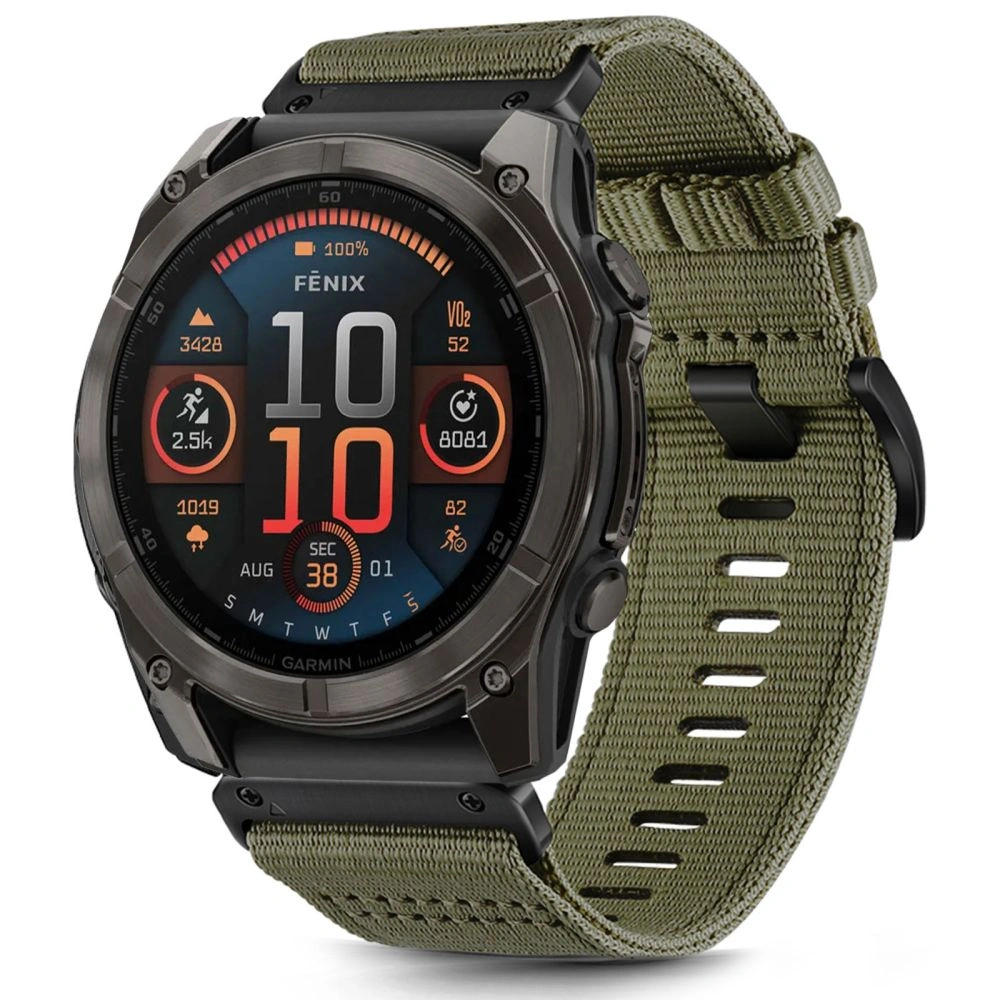 Tech-Protect Nylon Classic Garmin Fenix 5 / 6 / 6 Pro / 7 / 8 47mm / E Olive Green