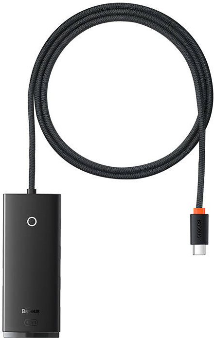 Hub 4in1 Baseus Lite Series USB-C - 4x USB 3.0 + USB-C, 1m (black)