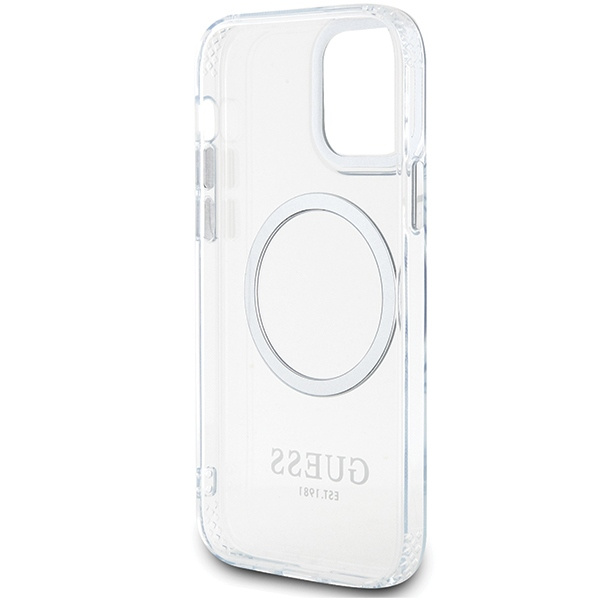 Guess GUHMP12MHTRMS Apple iPhone 12/12 Pro silver hard case Metal Outline Magsafe