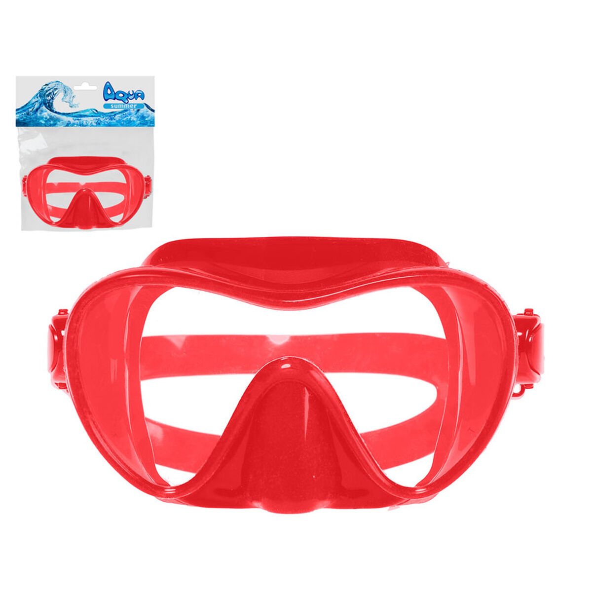 Diving Mask Red Silicone Adults