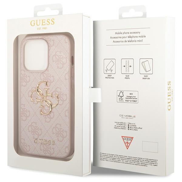 Guess GUHCP15L4GMGPI Apple iPhone 15 Pro hardcase 4G Big Metal Logo pink