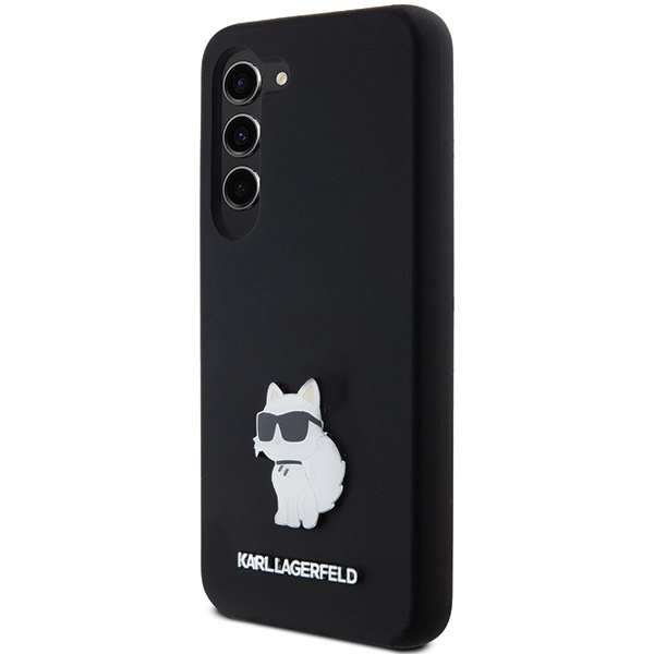 Karl Lagerfeld KLHCS23SSMHCNPK Samsung Galaxy S23 hardcase Silicone Choupette Metal Pin black