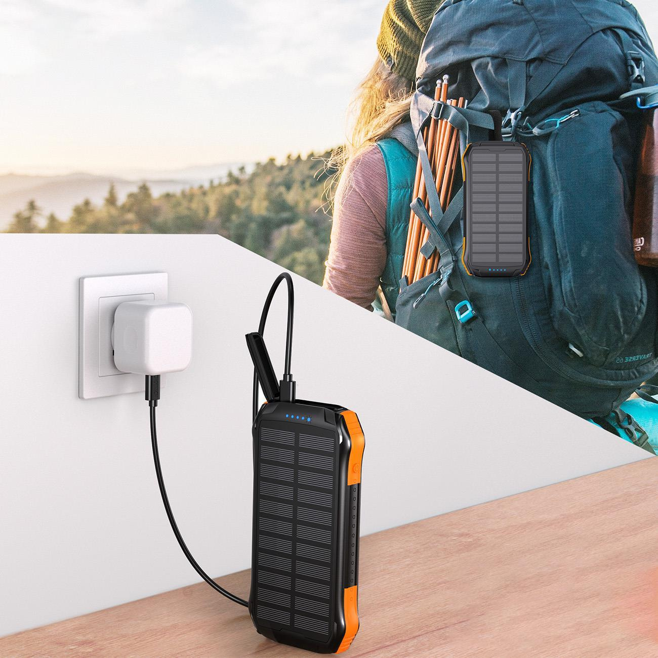 Choetech B659 Solar Powerbank Wireless Charger 10000mAh Qi 5W orange
