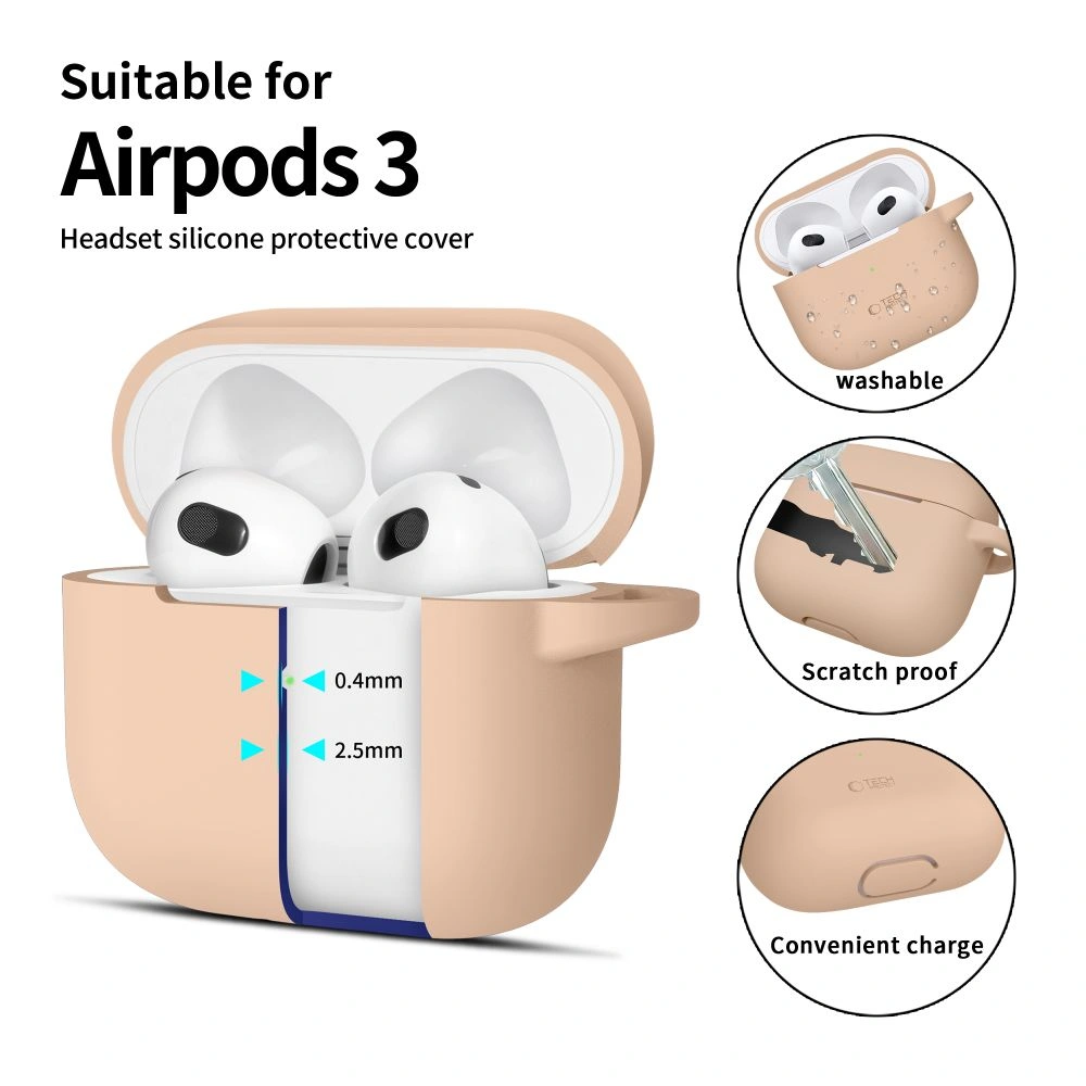 Tech-Protect Silicone Hook Apple Airpods 3 Caffe Latte