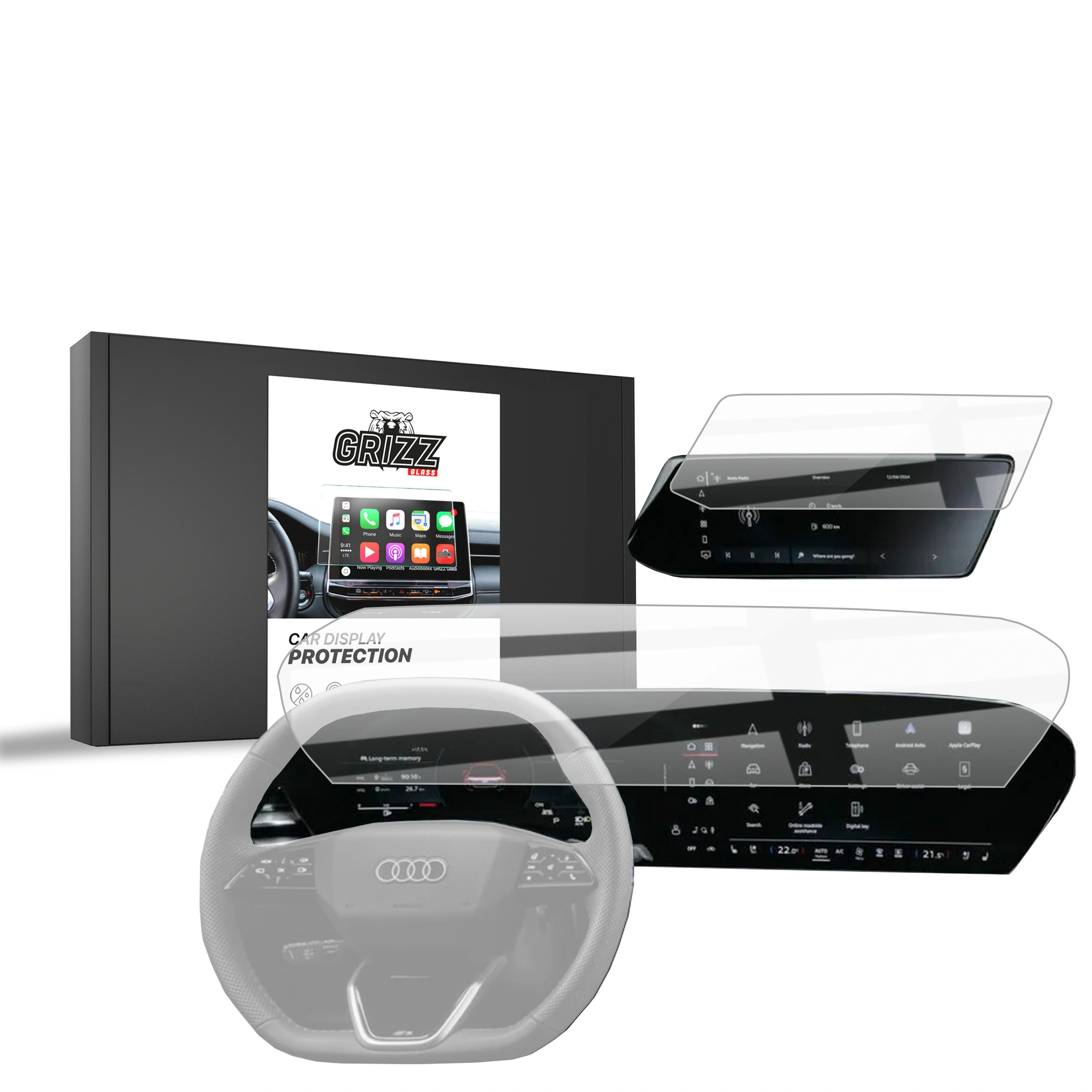 Folia ceramiczna GrizzGlass CarDisplay Protection do Audi A6 e-tron 14,5" (2025) [2w1]