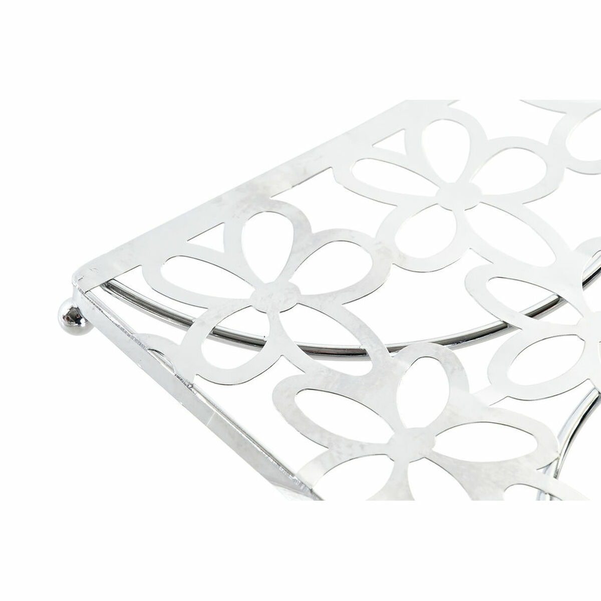 Table Mat DKD Home Decor 18 x 18 x 1,5 cm Silver Metal