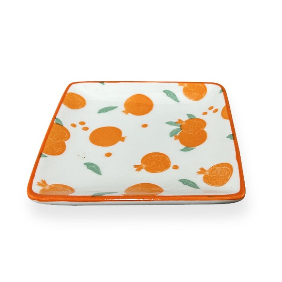 Serving Platter Versa Orange Ceramic Porcelain Squared 11,3 x 1,9 x 11,3 cm