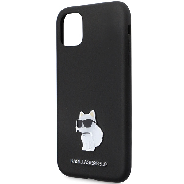 Karl Lagerfeld KLHCN61SMHCNPK iPhone 11/XR hardcase Silicone C Metal Pin black