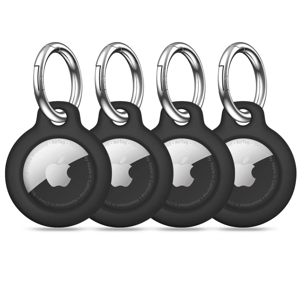 Etui Tech-Protect Rough Apple Airtag Black [4 PACK]