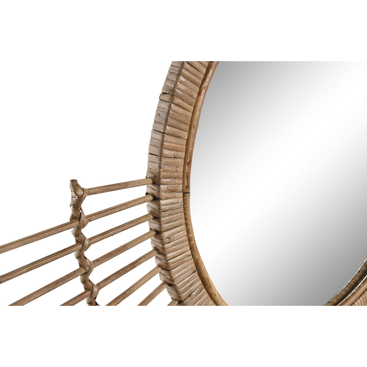 Wandspiegel DKD Home Decor Kristall Braun Rattan (68 x 2 x 68 cm)