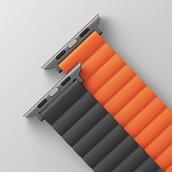 UNIQ Revix strap Apple Watch 4/5/6/7/SE/8/9/Ultra 44/45/49mm Reversible Magnetic grey-orange