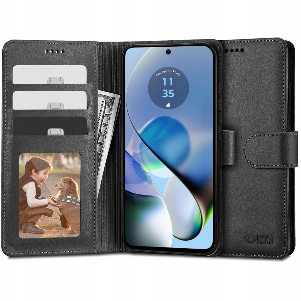 Tech-protect Wallet Motorola Moto G54 5G Black