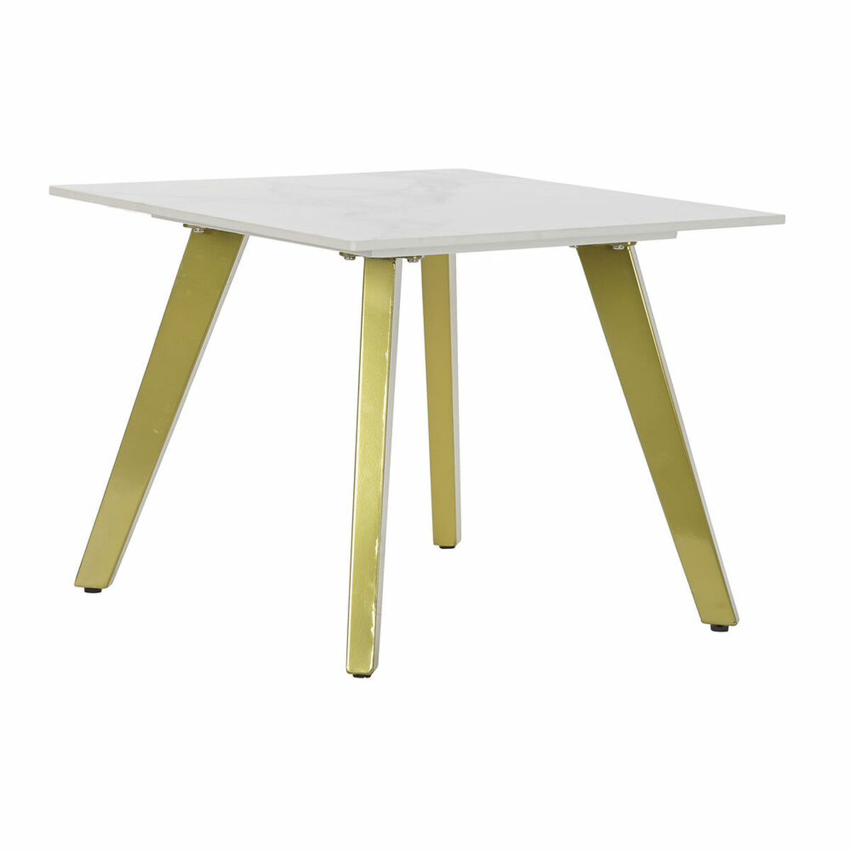 Stolik DKD Home Decor Ceramika Złoty Metal Biały Nowoczesny (60 x 60 x 48 cm)