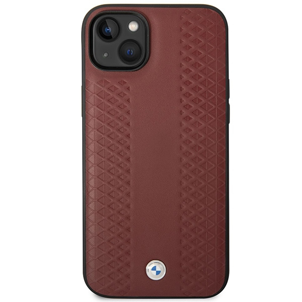 BMW BMHCP14S22RFGR Apple iPhone 14 burgundy Leather Diamond Pattern